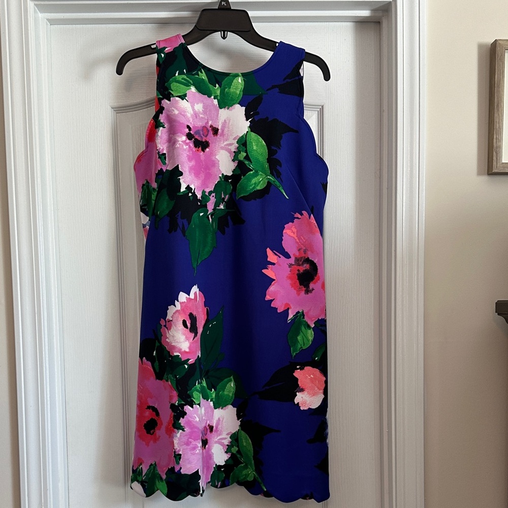 Vince Camuto Floral Sleeveless Shift Dress in Dark Purple and Pink